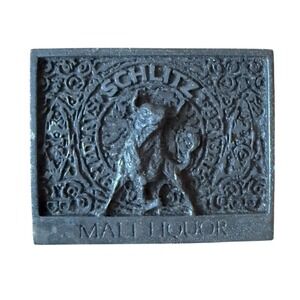 Vintage Schlitz Malt Liquor Bull Advertising Belt Buckle Rectangle